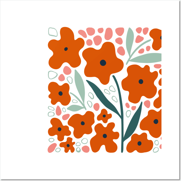 Abstract Poppy Flowers Wall Art by JunkyDotCom